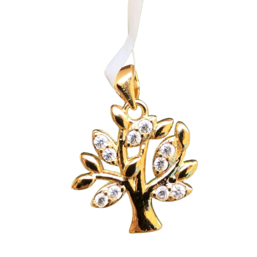 Pingente Dourado Argola Árvore da Vida
