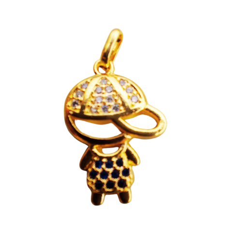 Pingente Dourado Argola Menino Boné