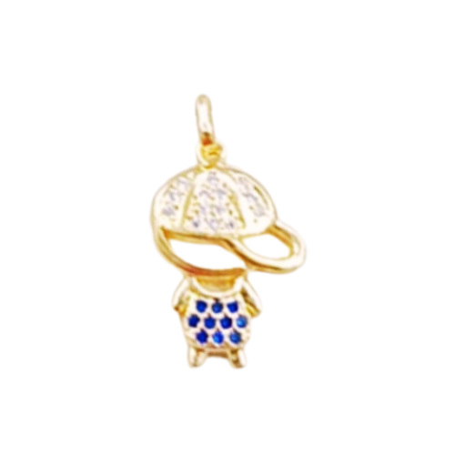 Pingente Dourado Argola Menino Boné