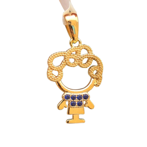 Pingente Dourado Argola Menino Cabelo Enrolado