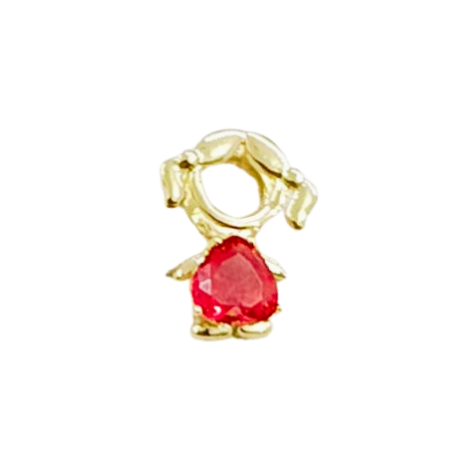 Pingente Dourado Passante Menina Rubi