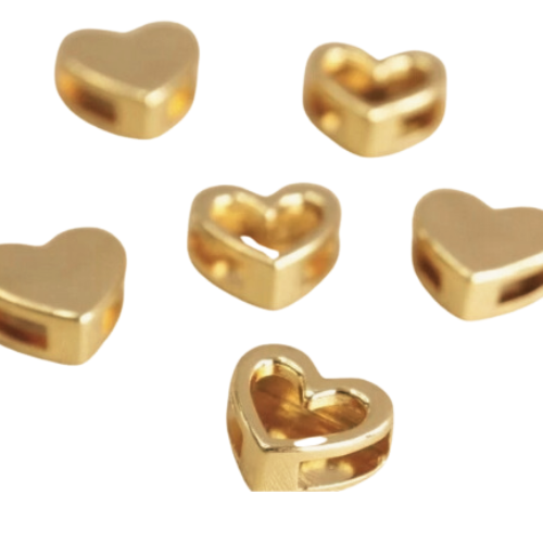 Pingente Dourado Passante Coração