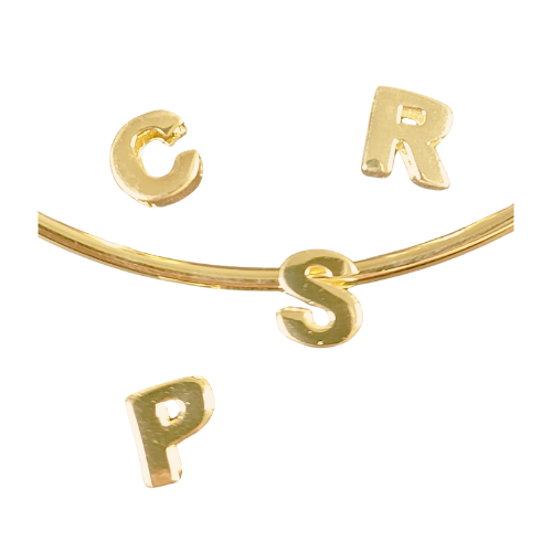 Pingente Dourado Passante Letra Inicial