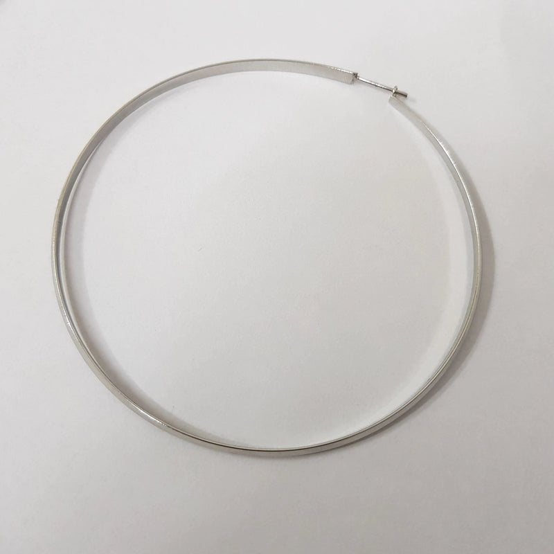 Brinco Aço Inox Argola Fechada Fio Triangular M
