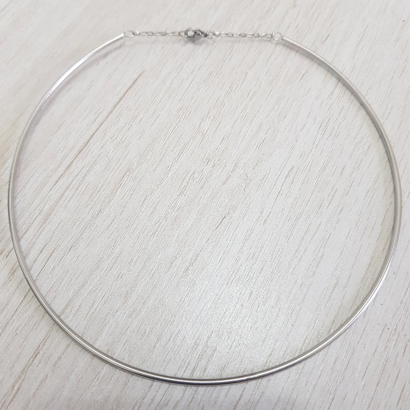 Choker Aço Inox Aro Rígido Fio Redondo