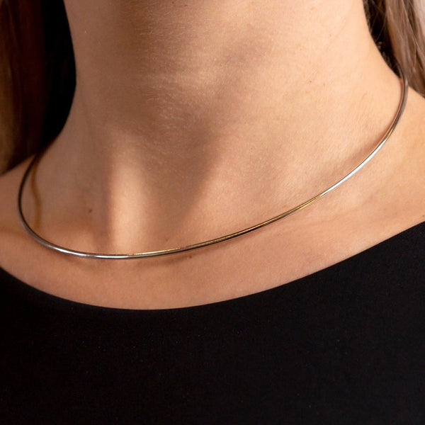 Choker Aço Inox Aro Rígido Fio Redondo