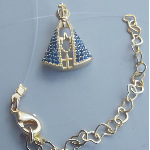 Gargantilha Fio Nylon Com Pingente Nossa Sra Aparecida